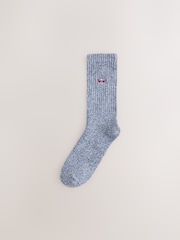 Red/Blue Ski Embroidery Twisted Heavyweight Socks 4 Pack - Image 5 of 7