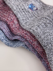 Red/Blue Ski Embroidery Twisted Heavyweight Socks 4 Pack - Image 7 of 7