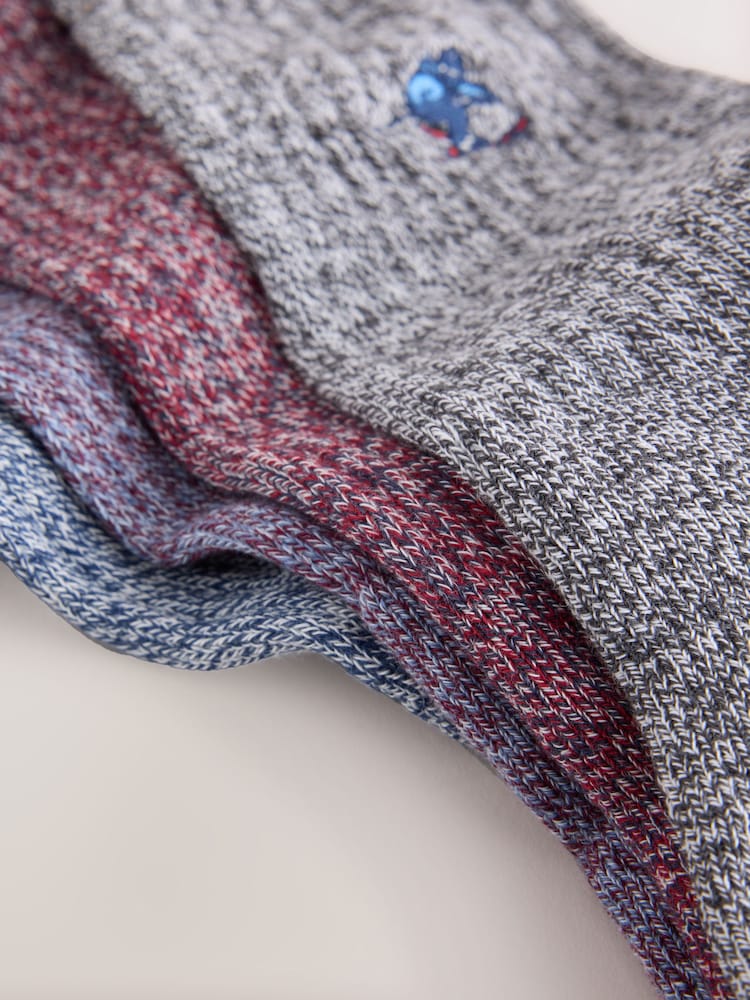 Red/Blue Ski Embroidery Twisted Heavyweight Socks 4 Pack - Image 7 of 7 Red/Blue Ski Embroidery Twisted Heavyweight Socks 4 Pack - Image 7 of 7