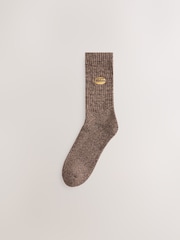 Green/ Neutral Forest Embroidery Twisted Heavyweight Socks 4 Pack - Image 5 of 8