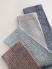 Blue/Red/Grey Twisted Heavyweight Socks 4 Pack - Image 6 of 7
