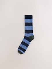 Red/Blue/Green Stripe Twisted Heavyweight Socks 4 Pack - Image 2 of 8