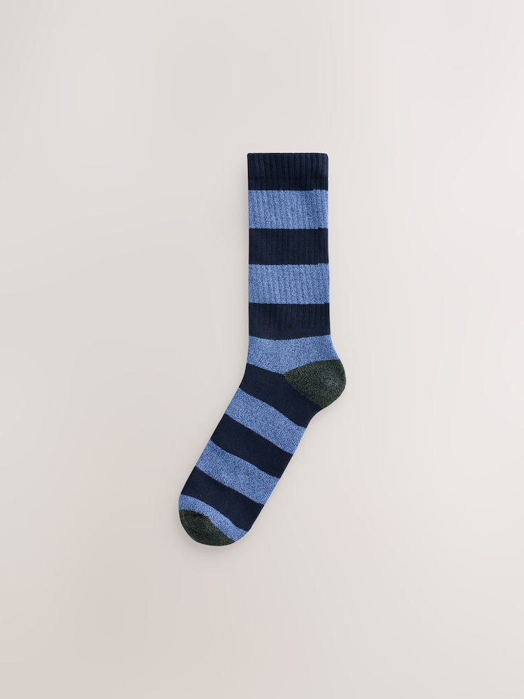 Red/Blue/Green Stripe Twisted Heavyweight Socks 4 Pack - Image 2 of 8