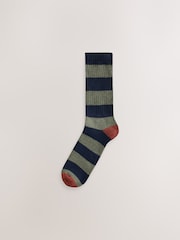 Red/Blue/Green Stripe Twisted Heavyweight Socks 4 Pack - Image 4 of 8
