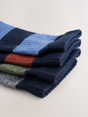 Red/Blue/Green Stripe Twisted Heavyweight Socks 4 Pack - Image 7 of 8