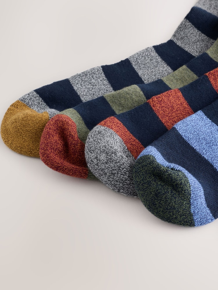 Red/Blue/Green Stripe Twisted Heavyweight Socks 4 Pack - Image 8 of 8