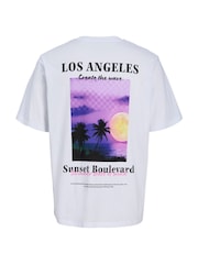 JACK & JONES JUNIOR White Sunset Boulevard Back print Short Sleeve T-Shirt - Image 2 of 2
