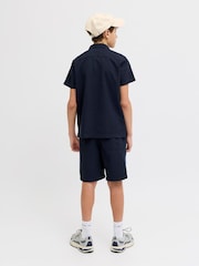 JACK & JONES JUNIOR Blue Resort Collar Short Sleeve Shirt and Short Textured Set - Image 2 of 7