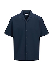 JACK & JONES JUNIOR Blue Resort Collar Short Sleeve Shirt and Short Textured Set - Image 5 of 7