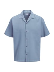 Hellblau - JACK & JONES JUNIOR Resort Collar Short Sleeve Shirt and Short Textured Set - Bild 2 von 2