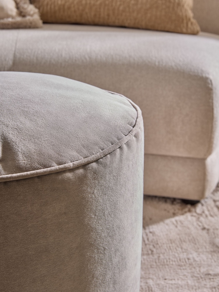 Natural Heritage Velvet Pouffe - Image 2 of 3