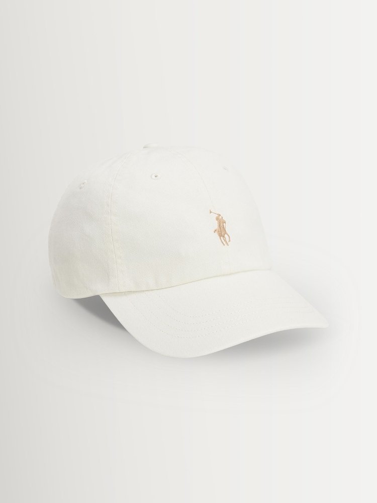 Polo Ralph Lauren Cream Cotton Chino Ball Cap - Image 1 of 3