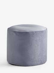 Blue Heritage Velvet Pouffe - Image 3 of 3