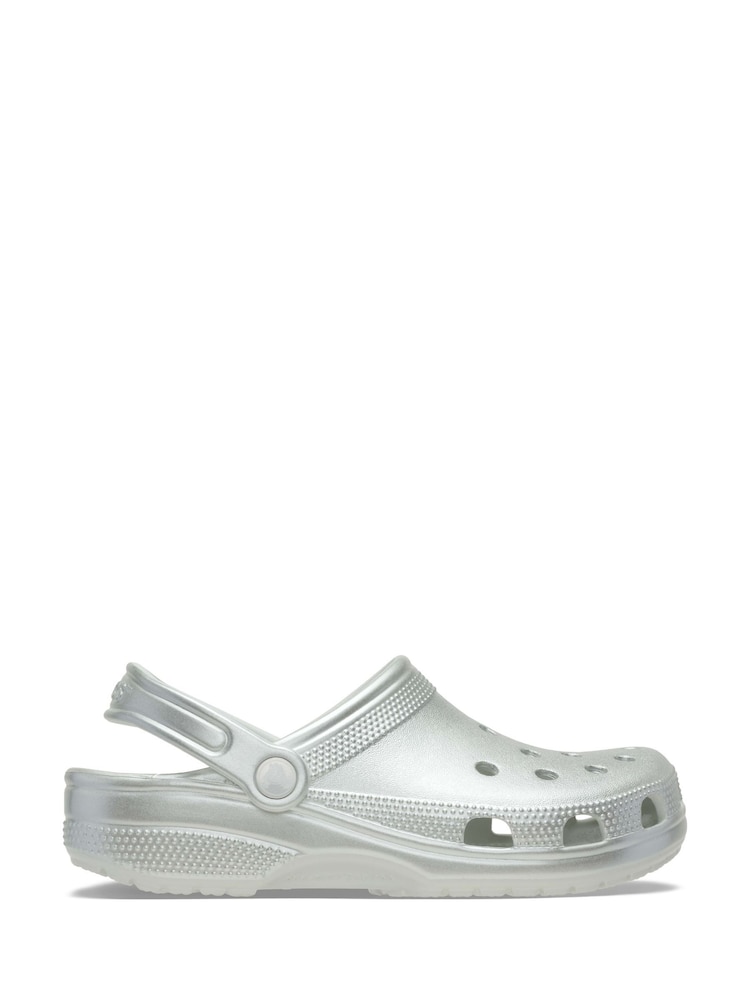Crocs Grey KIds Classic Tinted Metallic Clogs - Image 1 of 5