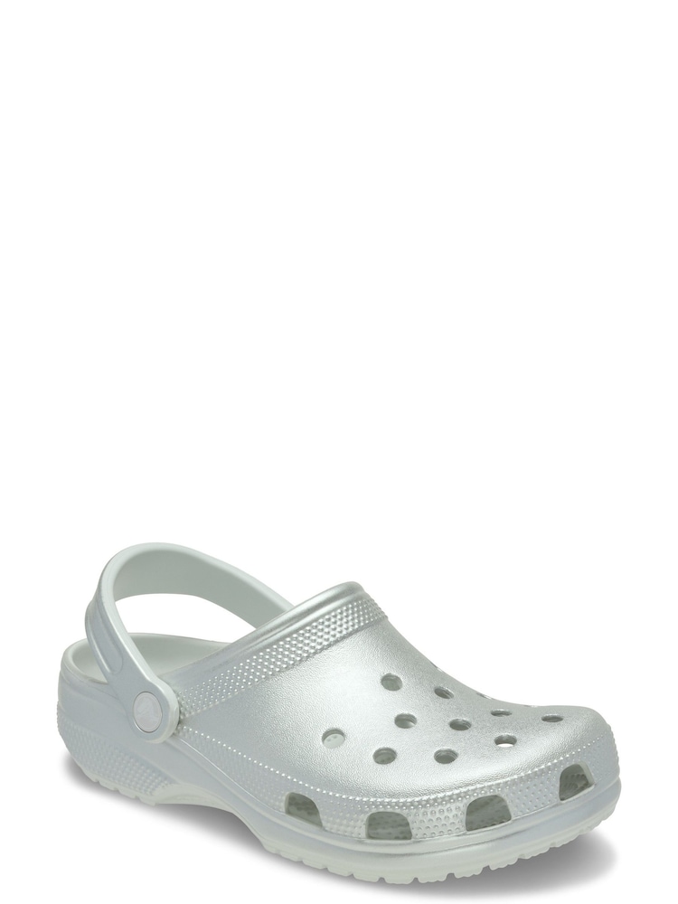Crocs Grey KIds Classic Tinted Metallic Clogs - Image 2 of 5