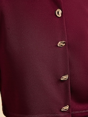 Friends Like These Aubergine Purple Jersey 2in1 Button Through Lace Hem Mini Dress - Image 4 of 6