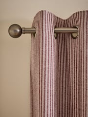 Burgundy Red Brushed Stripe Super Thermal Eyelet Curtains - Image 2 of 6