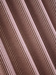 Burgundy Red Brushed Stripe Super Thermal Eyelet Curtains - Image 6 of 6