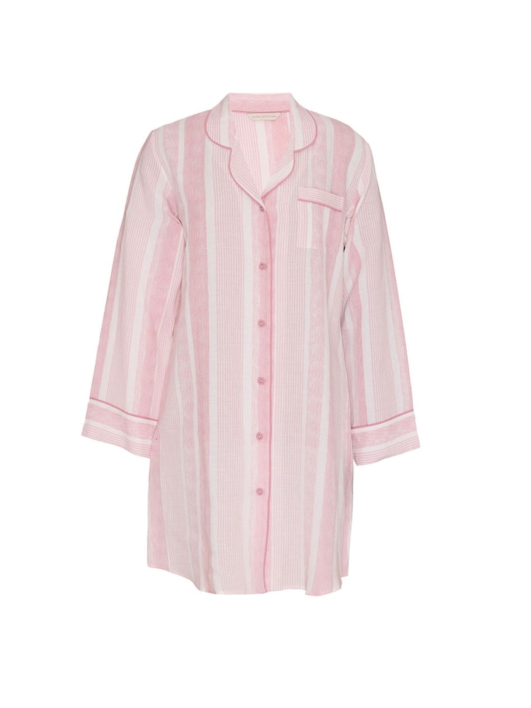 Cyberjammies Pink Linen Printed Stripe Nightshirt - Image 4 of 4
