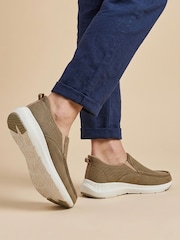 Pavers Green Wide Fit Laceless Slip On Trainers - Image 6 of 6