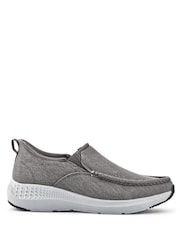 رمادي - Pavers Wide Fit Laceless Slip On Trainers - Image 1 of 5
