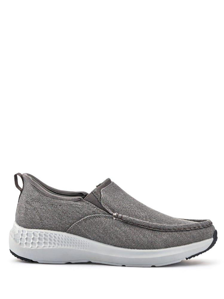 رمادي - Pavers Wide Fit Laceless Slip On Trainers - Image 1 of 5 رمادي - Pavers Wide Fit Laceless Slip On Trainers - Image 1 of 5