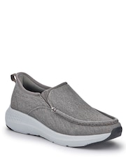 رمادي - Pavers Wide Fit Laceless Slip On Trainers - Image 2 of 5