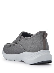 رمادي - Pavers Wide Fit Laceless Slip On Trainers - Image 3 of 5