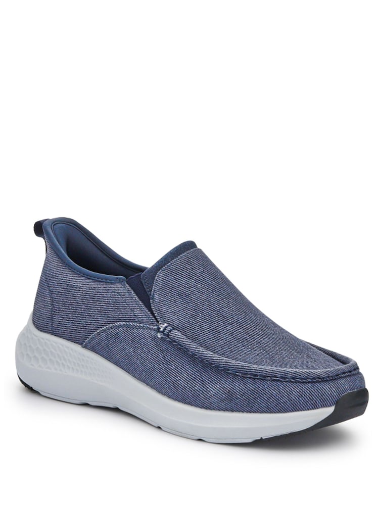 أزرق - Pavers Wide Fit Laceless Slip On Trainers - Image 2 of 5