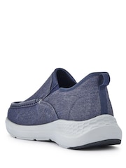 أزرق - Pavers Wide Fit Laceless Slip On Trainers - Image 3 of 5