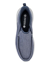 أزرق - Pavers Wide Fit Laceless Slip On Trainers - Image 5 of 5