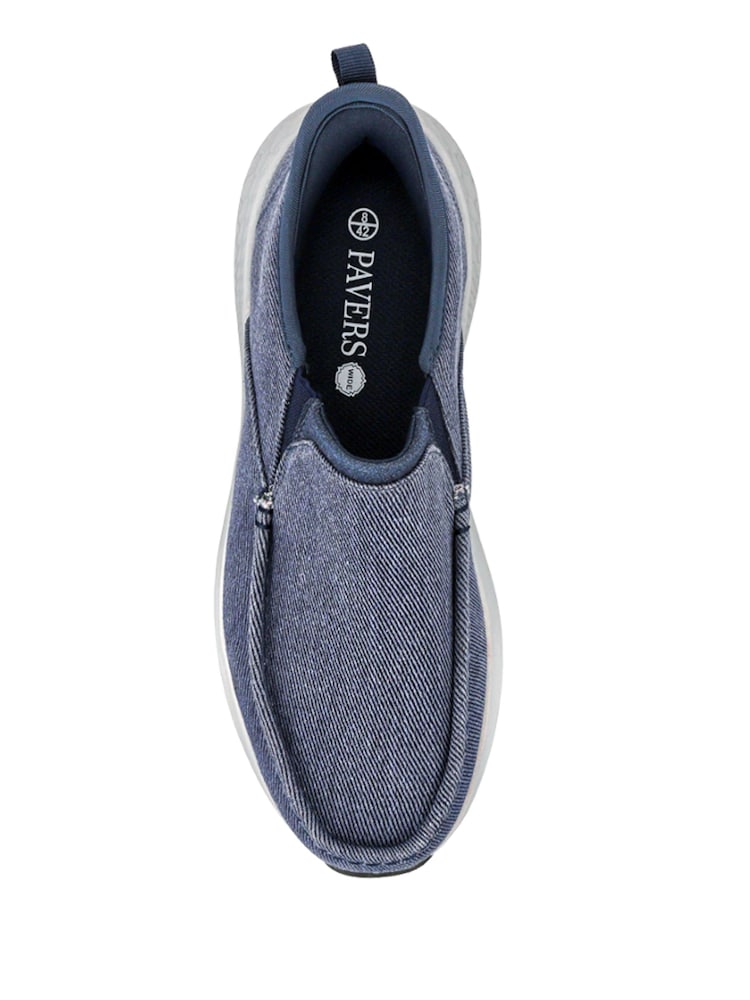 أزرق - Pavers Wide Fit Laceless Slip On Trainers - Image 5 of 5