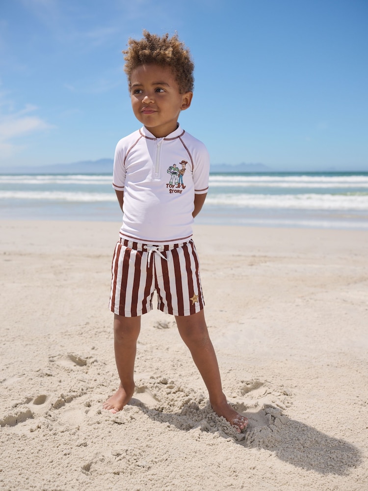 Toy Story Short Sleeve Sunsafe Rash Vest and Swim Shorts Set (3mths-7yrs) - Image 1 of 2 Toy Story Short Sleeve Sunsafe Rash Vest and Swim Shorts Set (3mths-7yrs) - Image 1 of 2