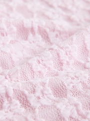 Pink Short Sleeved Floral Lace Button Top - Image 8 of 8