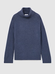 Reiss Blue Harriet Wool-Cashmere Roll-Neck Jumper - Image 2 of 7