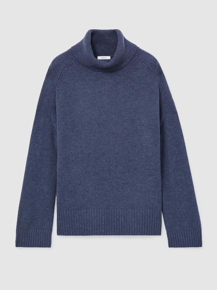 Reiss Blue Harriet Wool-Cashmere Roll-Neck Jumper - Image 2 of 7