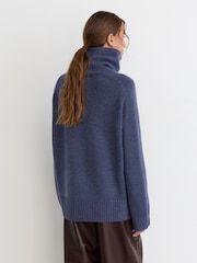 Reiss Blue Harriet Wool-Cashmere Roll-Neck Jumper - Image 6 of 7