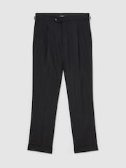 Reiss Navy Valley Classic Fit Wool Pinstripe Suit Trousers - Image 2 of 7