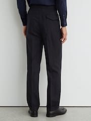 Reiss Navy Valley Classic Fit Wool Pinstripe Suit Trousers - Image 6 of 7