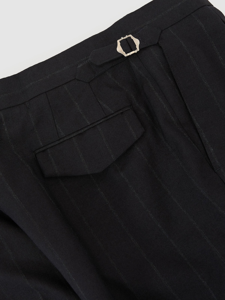 Reiss Navy Valley Classic Fit Wool Pinstripe Suit Trousers - Image 7 of 7 Reiss Navy Valley Classic Fit Wool Pinstripe Suit Trousers - Image 7 of 7