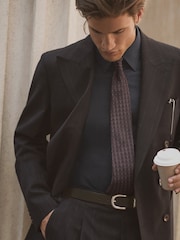 Reiss Navy Valley Classic Fit Wool Double-Breasted Pinstripe Suit Blazer - Image 1 of 9