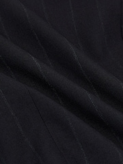 Reiss Navy Valley Classic Fit Wool Double-Breasted Pinstripe Suit Blazer - Image 9 of 9