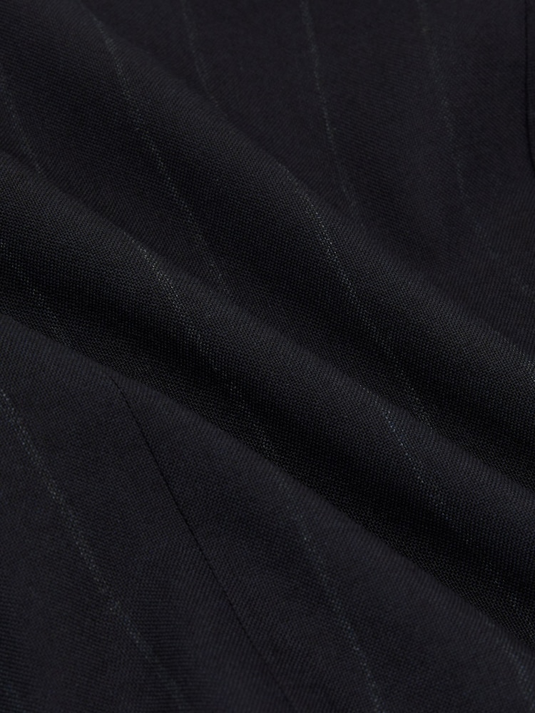 Reiss Navy Valley Classic Fit Wool Double-Breasted Pinstripe Suit Blazer - Image 9 of 9 Reiss Navy Valley Classic Fit Wool Double-Breasted Pinstripe Suit Blazer - Image 9 of 9