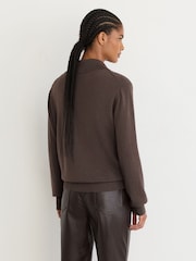 Reiss Taupe Neutral Gale Merino Wool Collared Cardigan - Image 5 of 7
