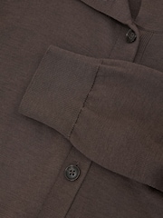 Reiss Taupe Neutral Gale Merino Wool Collared Cardigan - Image 7 of 7