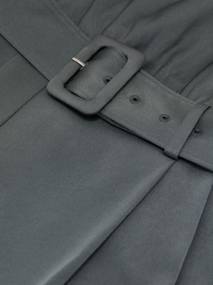 Reiss Dark Grey Erica Satin Cowl-Neck Wide-Leg Jumpsuit - Image 6 of 6