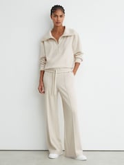 Reiss Ivory Layla Lyocell-Wool Half-Zip Sweatshirt - Image 4 of 6