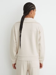 Reiss Ivory Layla Lyocell-Wool Half-Zip Sweatshirt - Image 5 of 6