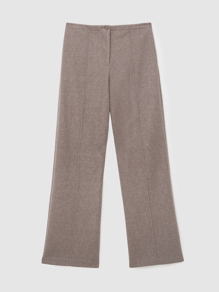 Reiss Fawn Brown Layla Petite Lyocell-Wool Wide-Leg Joggers - Image 2 of 8