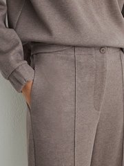 Reiss Fawn Brown Layla Petite Lyocell-Wool Wide-Leg Joggers - Image 5 of 8